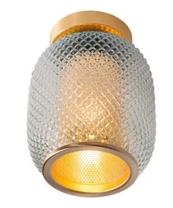 Meilleur prix 😀 Lampea Suspensions Plafonnier Vintage En Verre Or Mat 22,5 Cm 🎉 -Luminaires Vintage Soldes plafonnier vintage en verre or mat 22 5 cm 3