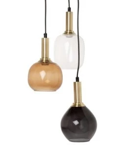 De gros 😍 Maisons Du Monde Suspensions Suspension 3 Abat-jours Cloche En Verre Transparent Et Teinté 💯