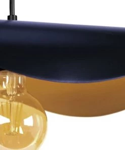 Sortie 👍 Tosel Suspensions Suspension Acier Bleu 👍 -Luminaires Vintage Soldes suspension acier bleu 2