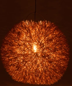 Bon marché 🛒 Meubles & Design Suspensions Suspension Boule 85cm En Rotin Naturel 🔥 -Luminaires Vintage Soldes suspension boule 85cm en rotin naturel 2