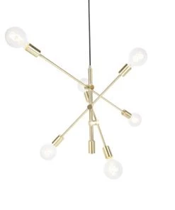 Grosses soldes 🎉 QAZQA Suspensions Suspension En Acier Doré/laiton 💯 -Luminaires Vintage Soldes suspension en acier dore laiton 2