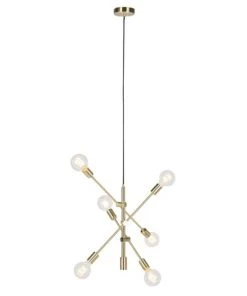 Grosses soldes 🎉 QAZQA Suspensions Suspension En Acier Doré/laiton 💯 -Luminaires Vintage Soldes suspension en acier dore laiton 3