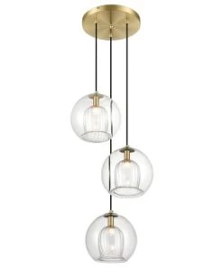 Coupon 🛒 Laurie Lumière Suspensions Suspension En Glass Laiton 🧨 -Luminaires Vintage Soldes suspension en glass laiton 3