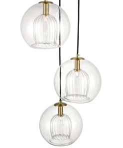 Coupon 🛒 Laurie Lumière Suspensions Suspension En Glass Laiton 🧨 -Luminaires Vintage Soldes suspension en glass laiton 4