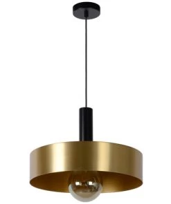 Le moins cher ❤️ Lucide Suspensions Suspension En Métal Doré 😉 -Luminaires Vintage Soldes suspension en metal dore 10