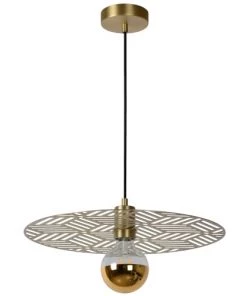 Tout neuf 🧨 Lucide Suspensions Suspension En Métal Dore ✨ -Luminaires Vintage Soldes suspension en metal dore 15