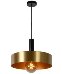 Le moins cher ❤️ Lucide Suspensions Suspension En Métal Doré 😉 -Luminaires Vintage Soldes suspension en metal dore 9