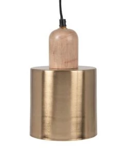 Grosses soldes 🎁 Maisons Du Monde Suspensions Suspension En Métal Doré Et Bois De Manguier Marron 😀