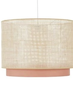 Tout neuf 👍 Maisons Du Monde Suspensions Suspension En Rotin Tressé Beige Et Coton Terracotta 🛒