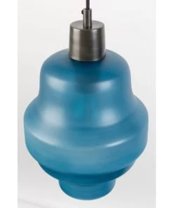 Meilleure vente 🎉 Drawer Suspensions Suspension En Verre Bleu Pétrole 👍 -Luminaires Vintage Soldes suspension en verre bleu petrole 4