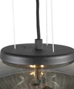 Promo 👍 QAZQA Suspensions Suspension En Verre Noir 👏 -Luminaires Vintage Soldes suspension en verre noir 2