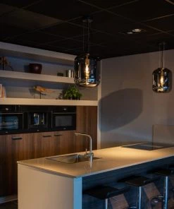 Promo 👍 QAZQA Suspensions Suspension En Verre Noir 👏 -Luminaires Vintage Soldes suspension en verre noir 4