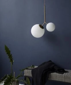 Le moins cher ⌛ House Doctor Suspensions Suspension Laiton En Verre Blanc 👏 -Luminaires Vintage Soldes suspension laiton en verre blanc 4