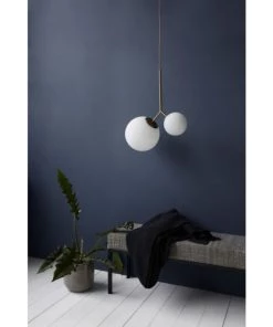 Le moins cher ⌛ House Doctor Suspensions Suspension Laiton En Verre Blanc 👏 -Luminaires Vintage Soldes suspension laiton en verre blanc 5