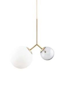 Remise 💯 House Doctor Suspensions Suspension Noire En Verre Blanc Et Gris 😀 -Luminaires Vintage Soldes suspension laiton en verre blanc et gris 4