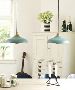 Remise 😍 Super Living Suspensions Suspension Métal Vert Et Laiton D36cm 😍 -Luminaires Vintage Soldes suspension metal vert et laiton d36cm 3