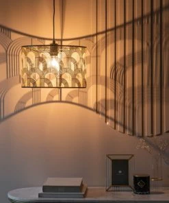 Remise ⭐ Maisons Du Monde Suspensions Suspension Tambour En Métal Ajouré Noir Et Doré 🛒 -Luminaires Vintage Soldes suspension tambour en metal ajoure noir et dore 1000 6 16 210551 3