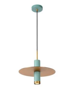 Meilleur prix 😀 Lampea Suspensions Suspension Vintage En Métal Turquoise Ø 35 Cm ✨ -Luminaires Vintage Soldes suspension vintage en metal turquoise oe 35 cm 2