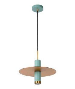 Meilleur prix 😀 Lampea Suspensions Suspension Vintage En Métal Turquoise Ø 35 Cm ✨